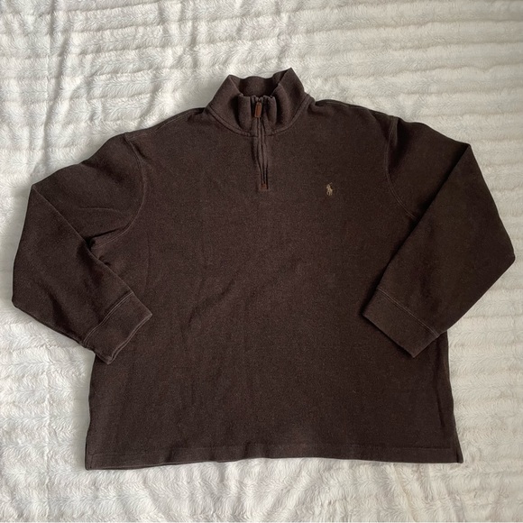 Polo by Ralph Lauren Brown Quarter Zip Size XXL - Picture 1 of 11